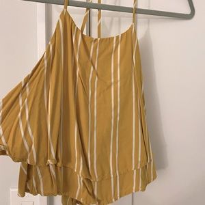 Forever 21 yellow striped flows top